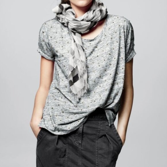 J. Crew Sequin Dot T-Shirt in Gray XS - Picture 1 of 11